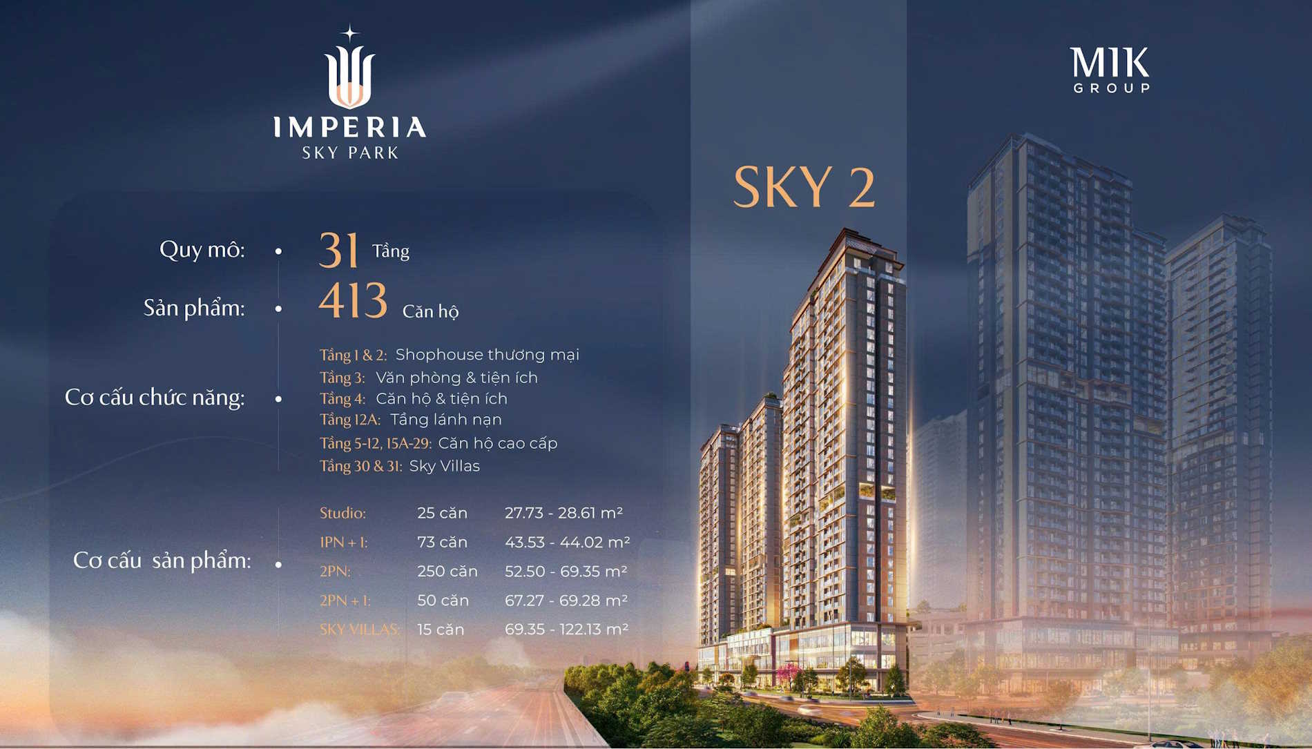 Giới thiệu tòa Sky 2 - MIK Nam An Khánh Imperia Sky Park